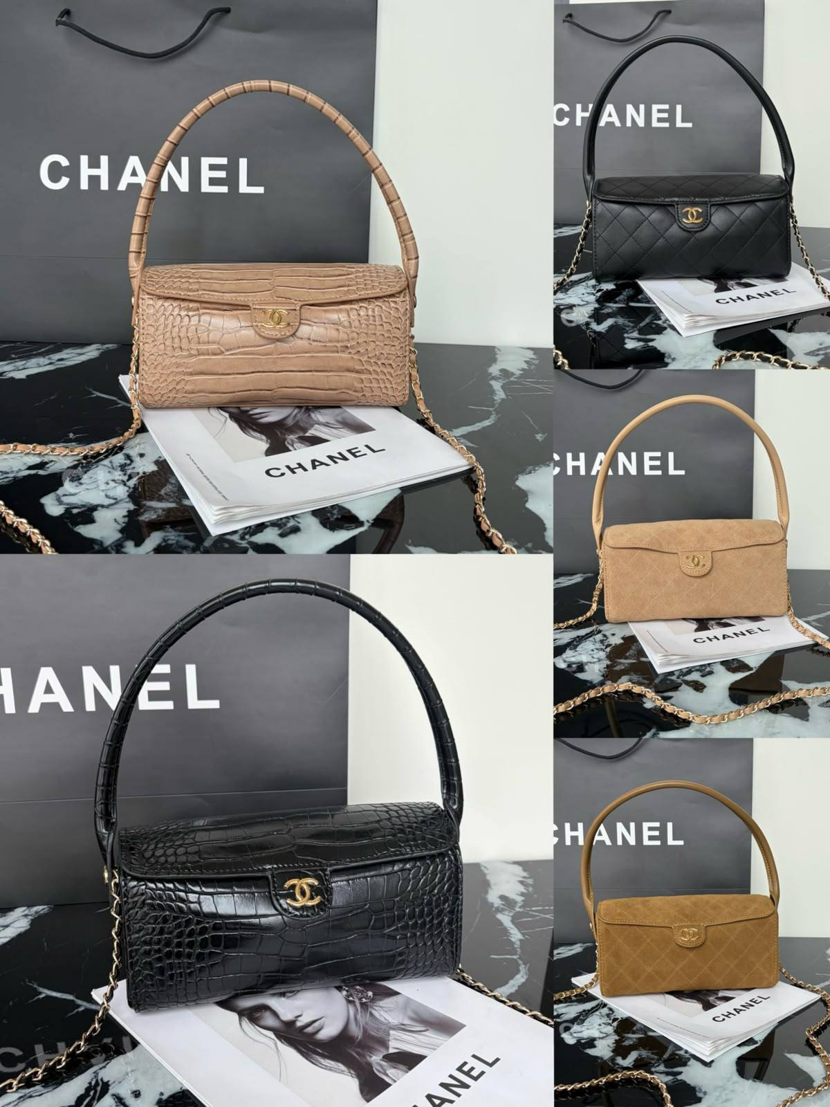 CHANEL Vanity Bag
Grained leather Material
Gold Hardware
With long chain belt strap
Size : 19 cm
With BOX

100 dhs✅

Zain239
♥️♥️♥️