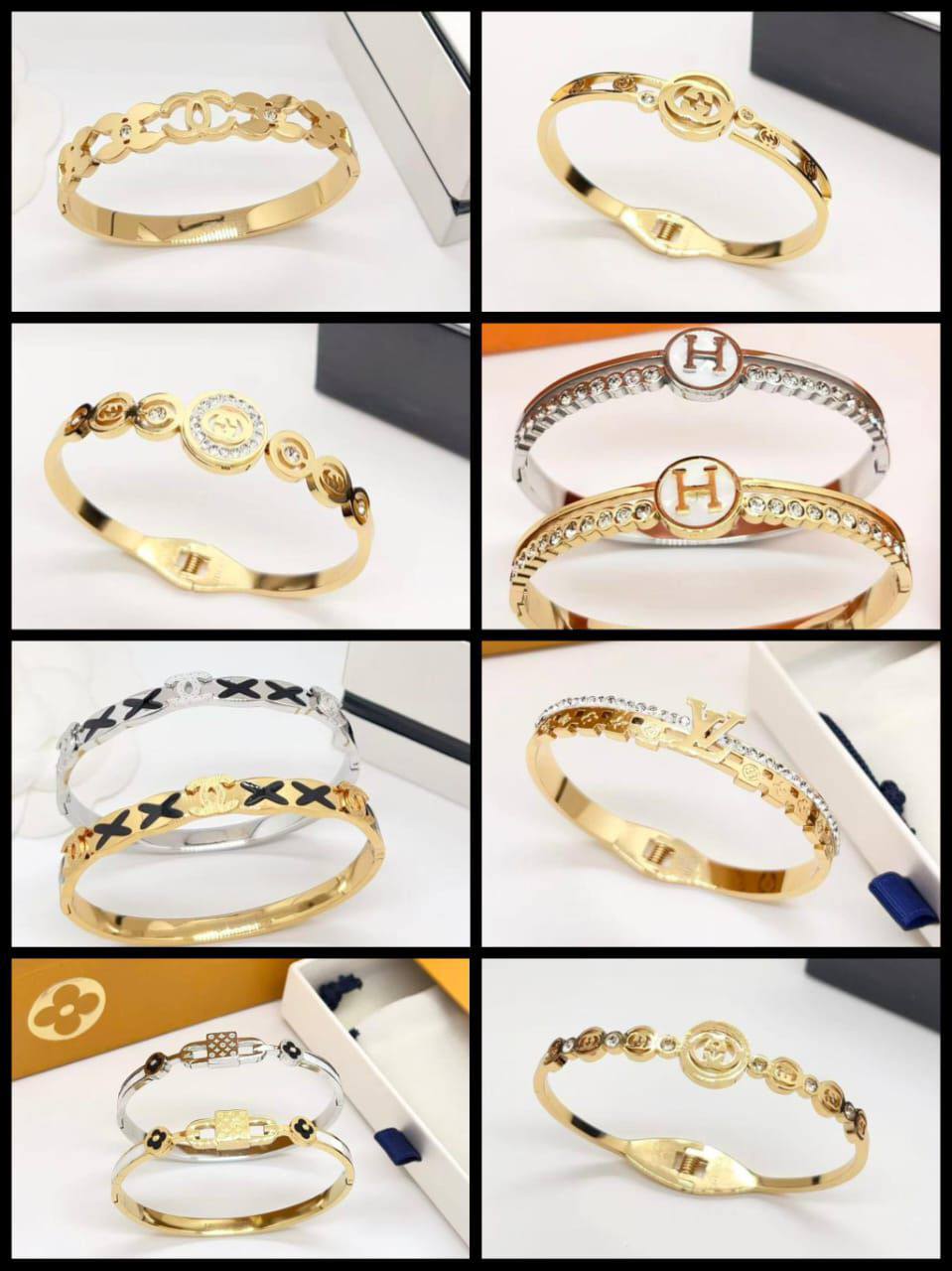 *Bangle ❤️‍🔥*
Stainless steel 💯
Non tarnish ✨
With black boxes 🗃️ 
AED:10
With normal boxes 📦 
And paper bag 🛍️
30 dhs❣️

Zain216
♥️♥️♥️