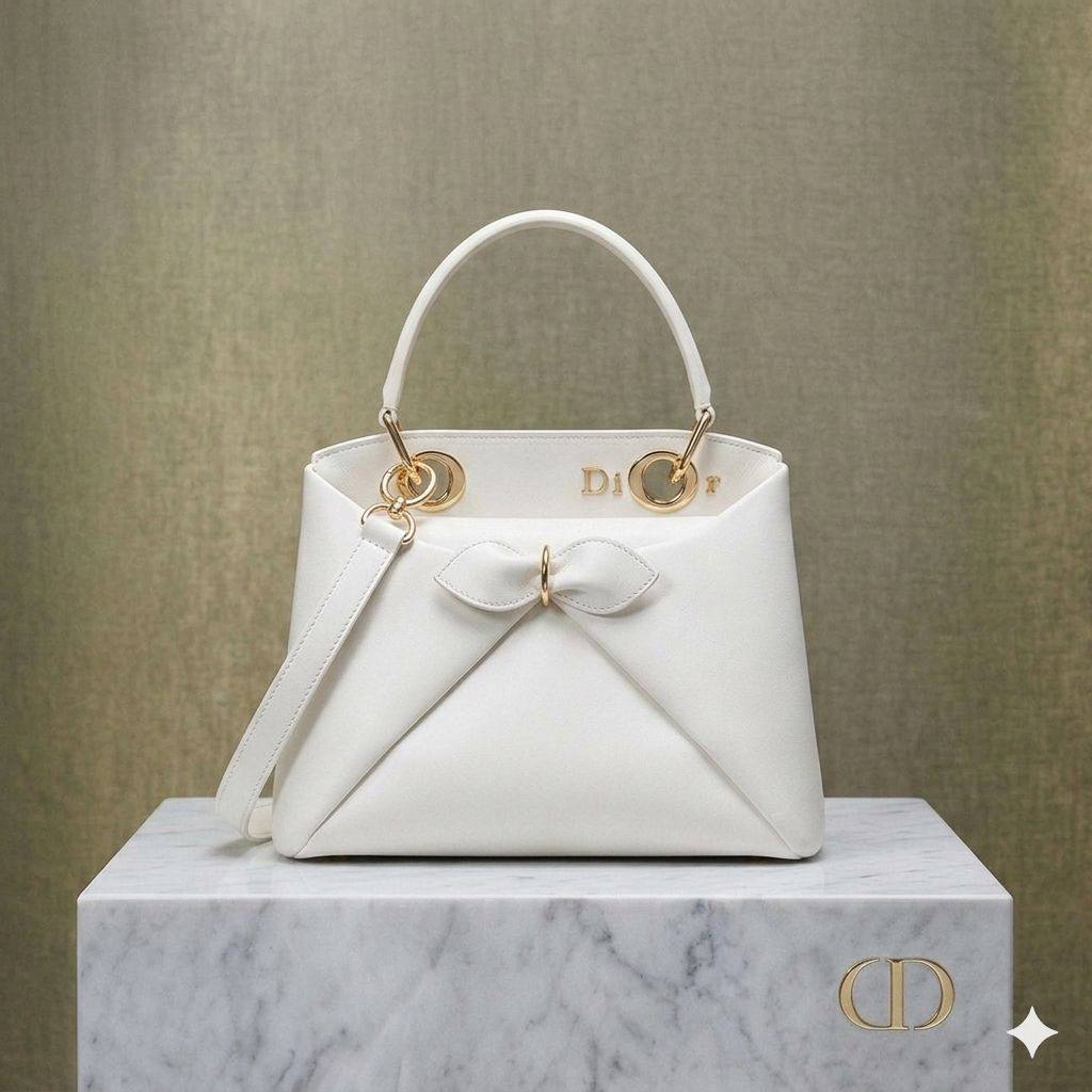 CHRISTIAN DIOR
Cigale Bag front Bow
Calfskin Leather
Gold Hardware
With BOX
Size: 29 cm

 Wʜᴏʟᴇsᴀʟᴇ Pʀɪᴄᴇ : 110 ᴅʜs
Zain239
♥️♥️♥️
