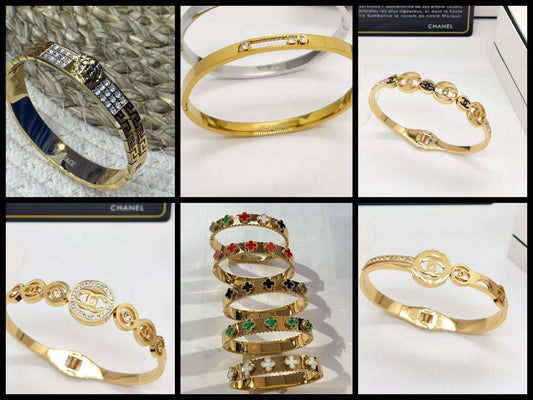 *Bangle ❤️‍🔥*
Stainless steel 💯
Non tarnish ✨
With black boxes 🗃️ 
AED:10
With normal boxes 📦 
And paper bag 🛍️
30 dhs❣️

Zain216
♥️♥️♥️