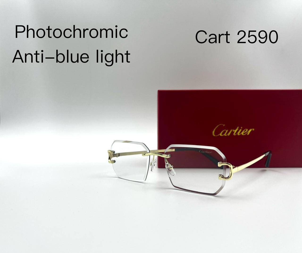 Cartie New💥*
Sunglasses 🕶️ 
Anti-blue light ➕Photochromic 
good quality 💯
With master box 🗃️ 
55 dhs✅

Zain273
♥️♥️♥️