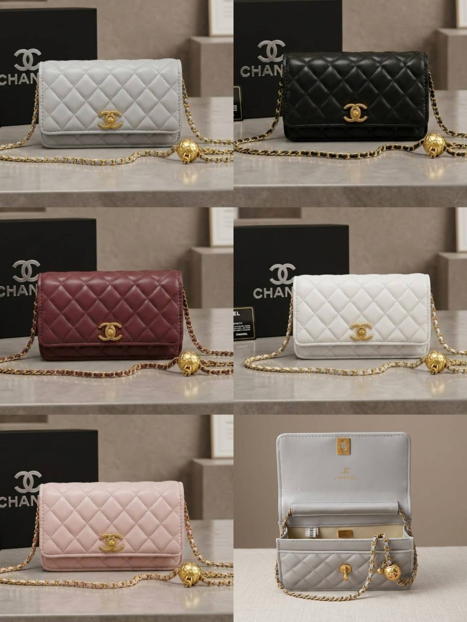 Chanel  ᴡᴀʟʟᴇᴛ ᴏɴ ᴄʜᴀɪɴ
ǫᴜɪʟᴛᴇᴅ ᴄᴀʟғsᴋɪɴ ʟᴇᴀᴛʜᴇʀ
ᴡɪᴛʜ ᴘʀᴇss ʙᴀʟʟ ᴀᴅᴊᴜsᴛᴀʙʟᴇ
ɢᴏʟᴅ ᴄʜᴀɪɴ ʟᴏɴɢ sᴛʀᴀᴘ
sɪᴢᴇ : 19 cm
ᴡɪᴛʜ BOX

90 dhs💓

Zain31
♥️♥️♥️