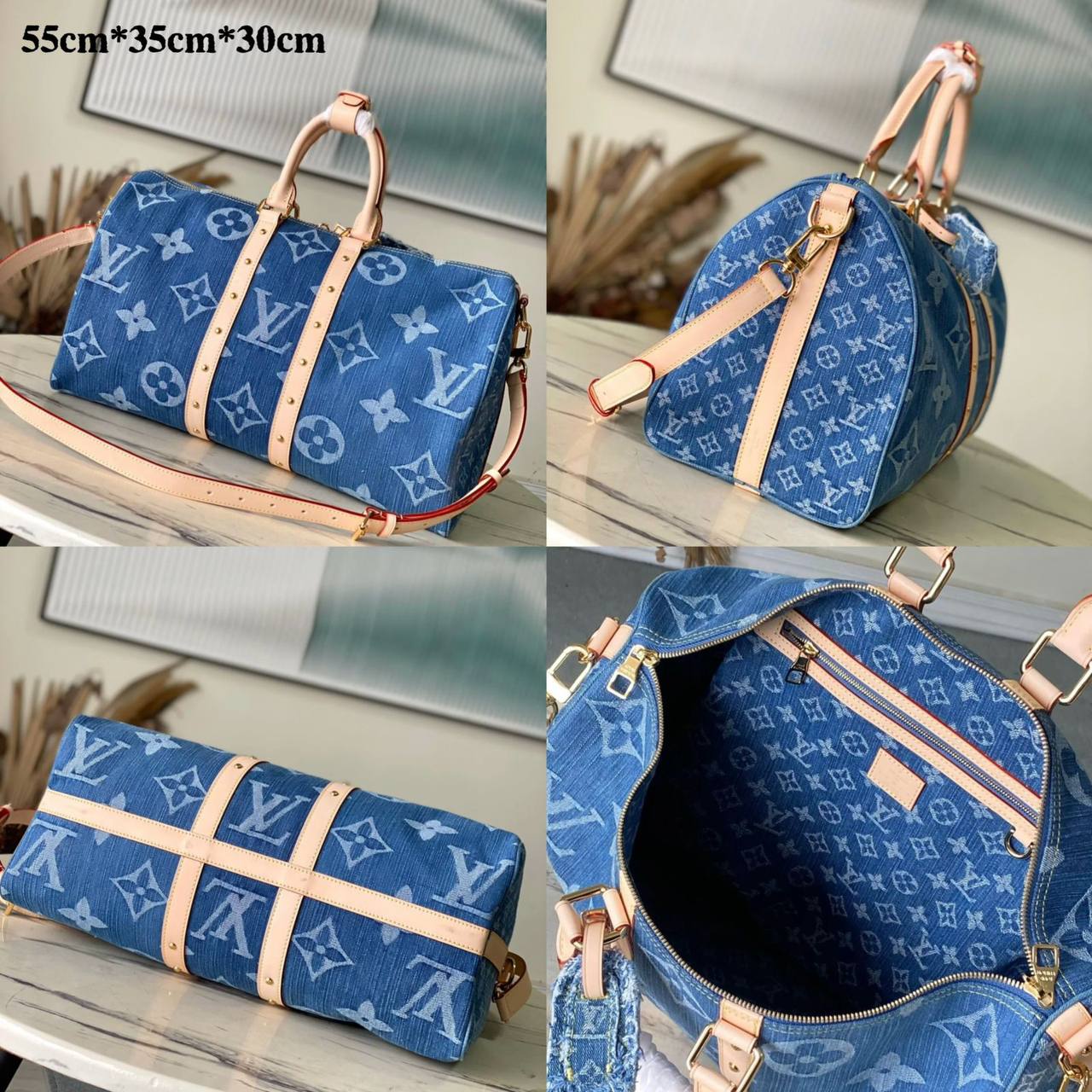 LV
 TRAVELLING BAG 
COPY ONE 
190 dhs✅
with leather, very nice quantity) 

Zain39
♥️♥️♥️