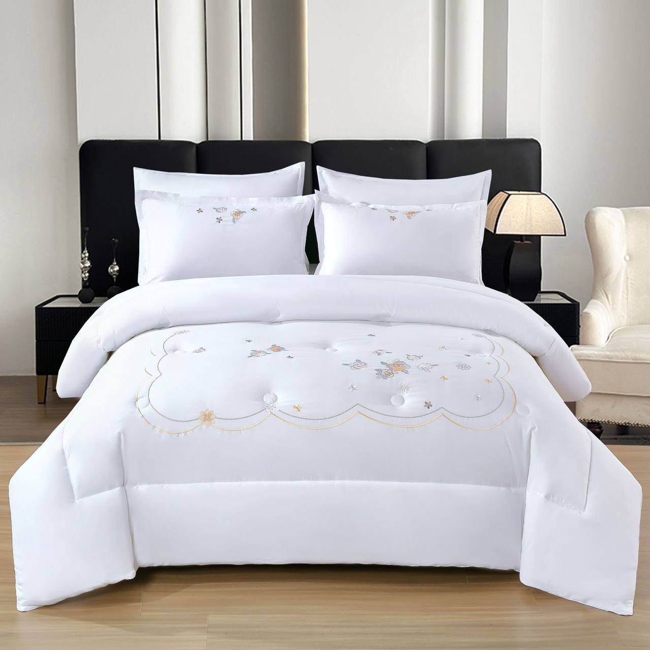 New collection ✅✅✅✅
Embroidered 🪡🪡🪡
100 % cotton 
Comfort set 
King size comfort 6pcs set 
170 dhs🪙💕

Zain99
♥️♥️♥️