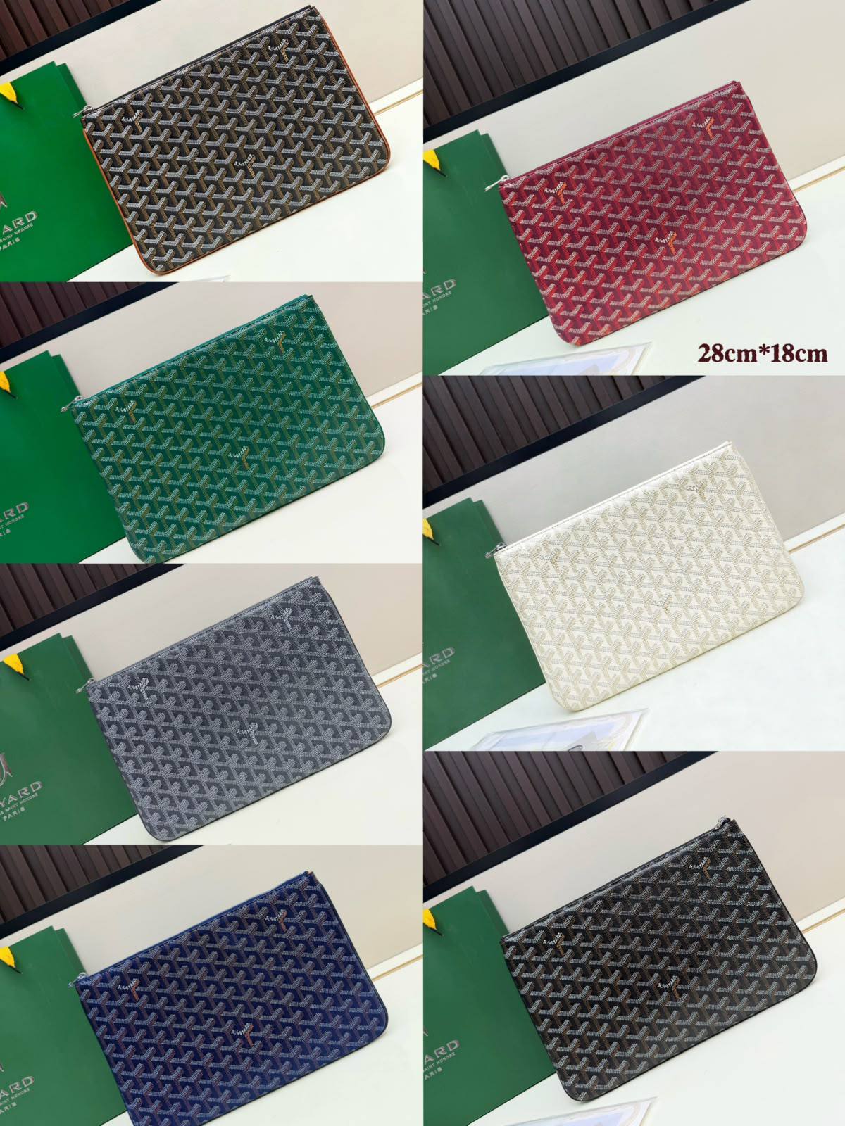 GOYARD 
HAND BAG POUCH UNISEX GOOD QUALITY WITH BOX 
90 dhs✅

Zain295
♥️♥️♥️