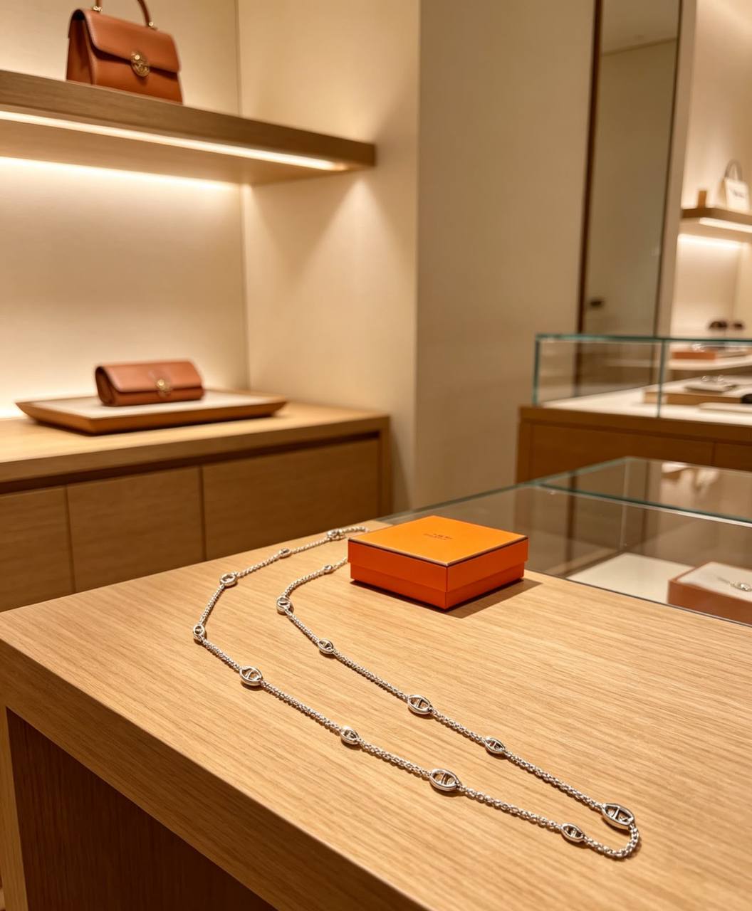 Hermes 
Stainless steel 💯
Long Necklace ❤️‍🔥
Size available 👇
160cm✨
120cm✨
Non tarnish 💯
With same original boxes 📦 
55 dhs🇦🇪🇦🇪

Zain216
♥️♥️♥️