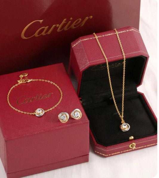 Cartier ❤️‍🔥*
Necklace 🍁
Bracelet 🌸
Earring 💥
Master quality 💯
With normal boxes 🗃️ 
115 dhs✅
With master box 📦 
160 dhs✅

Zain216
♥️♥️♥️