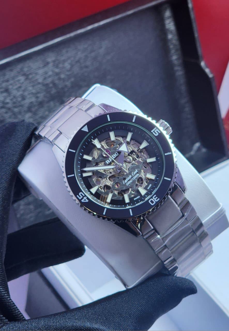 Rado Captain Cook Skeleton 
watch for men good quality automatic 
300 dhs🪙

Zain59
♥️♥️♥️