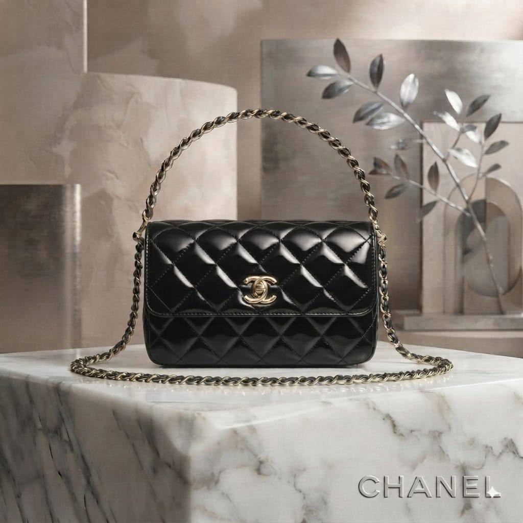 CHANEL Top Handle
Flap shoulder bag
Patent & Lambskin leather
Gold Hardware
With BOX
size : 19 cm

120 dhs🇦🇪🇦🇪

Zain239
♥️♥️♥️