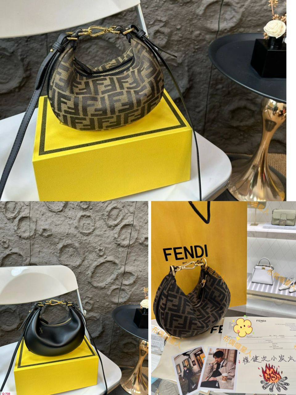 Fendi
100 dhs❣️
SIZE：20cm
Good quality 

with box🎁🎁🎁

Zain35
♥️♥️♥️