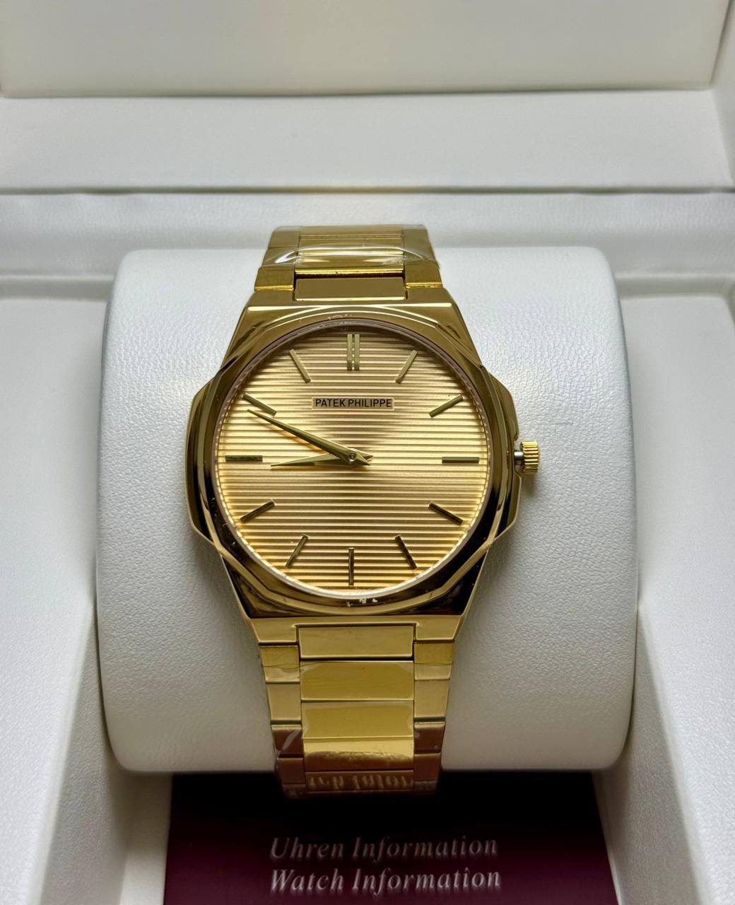 PATEK PHILIPPE SLIM MEN
*GOOD QUALITY*
*WEIGHT LESS CHAIN*
120 dhs🗽
*BATTERY*

Zain29