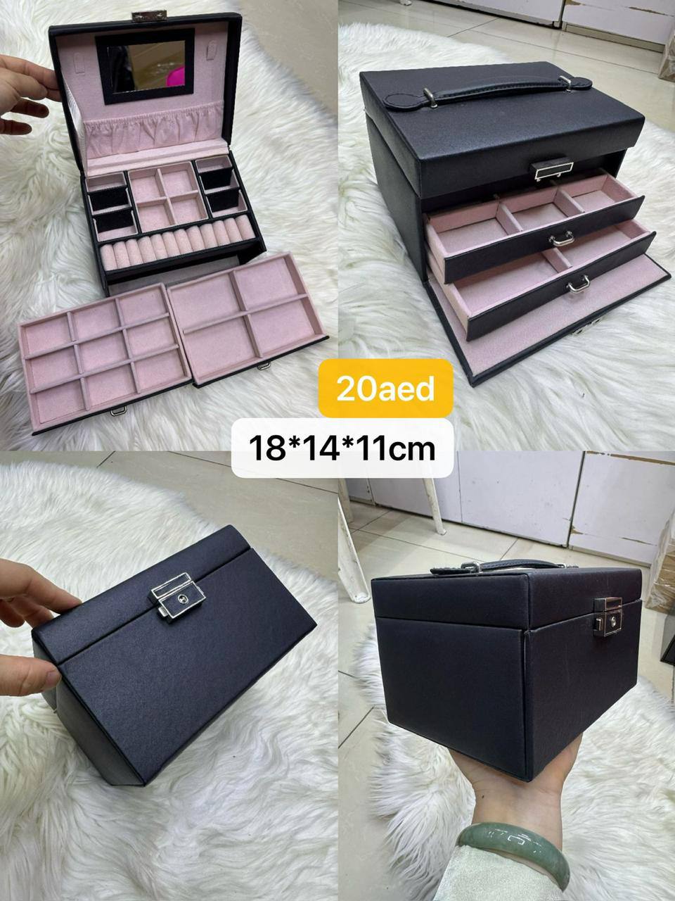 📿⌚️ Jewelry / Watch box
High quality +🎁
size : 18 ~ 32 * 8 cm
55 dhs✅

Zain115
♥️♥️♥️