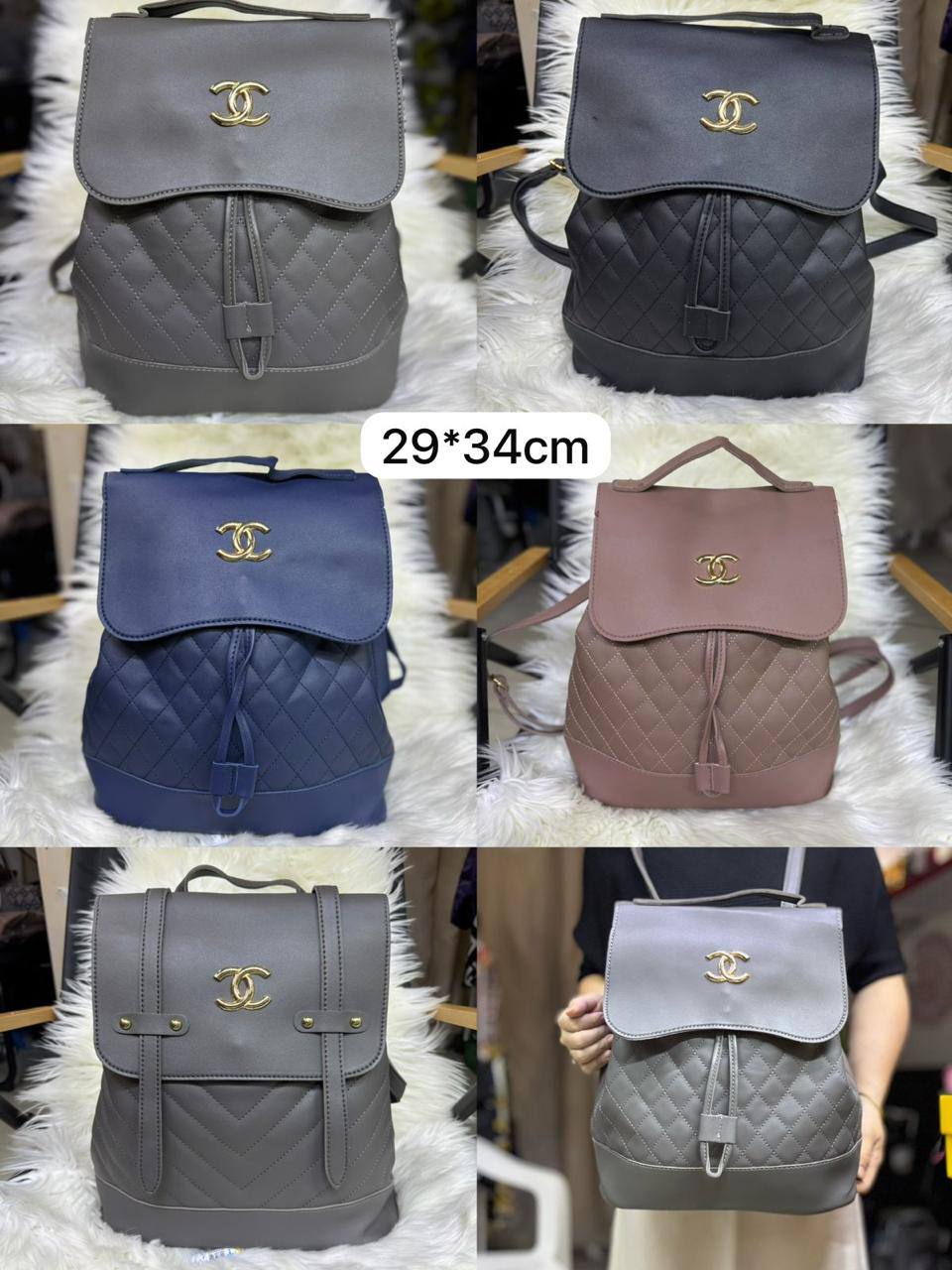 🌷Chanel backpack
Good quality 2 Use bag
Size: 29 * 34 cm
70 dhs✅

Zain115
♥️♥️♥️