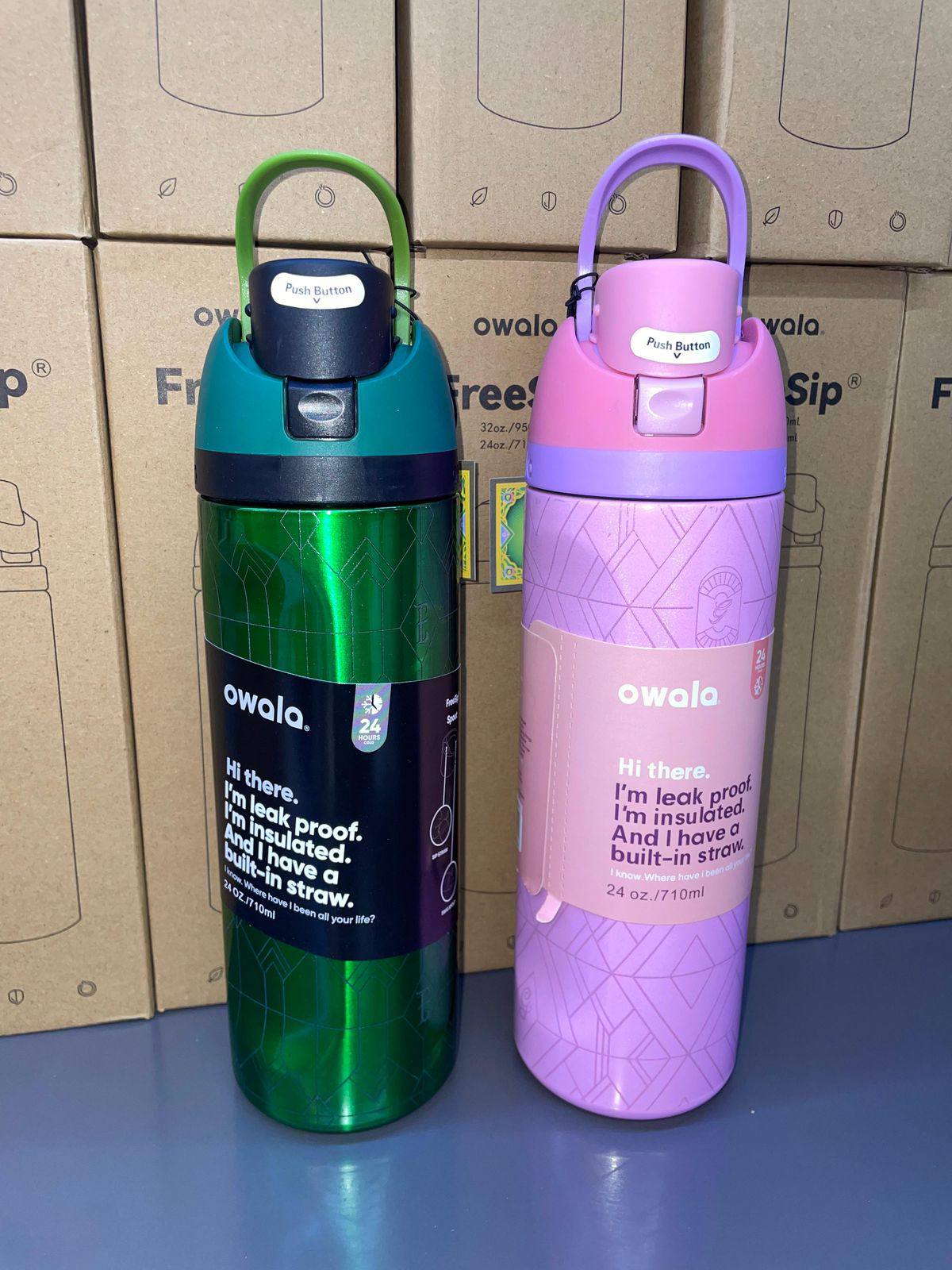 OWALA
 WATER Bottle 
65 dhs❣️
   32 oz & 24 oz  😍

Zain88
♥️♥️♥️