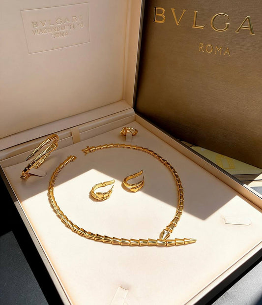 BVLGARI MASTER 
SET ✨💫
NECKLACE BANGLE EARRING RING 
260 DHS✅
WITH BOX AND PAPER BAG🛍️🎁

Zain89
♥️♥️♥️