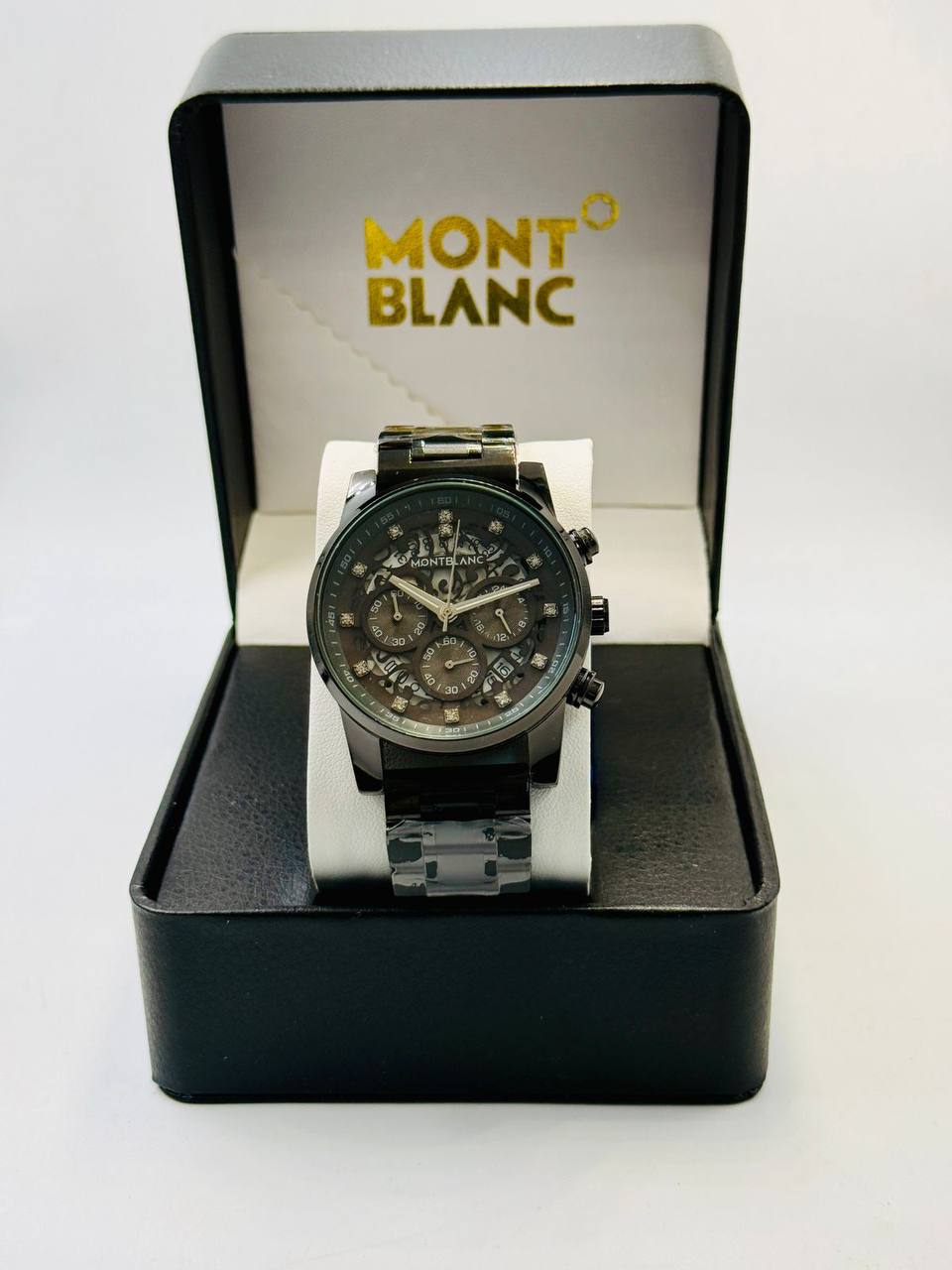 Mont blanc Men
*Chronograph working*🔥
*Offer price 
65 dhs🪙💕

Zain08
♥️♥️♥️