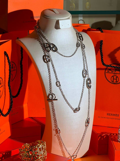 Hermes Farandole long necklace 160cm 
Silver:925
Bangle :Gold and Silver
For Price 👇 WhatsApp✅
0568585901 
0507557372
0552275751 Owner Zain 👌

Zain268
♥️♥️♥️
