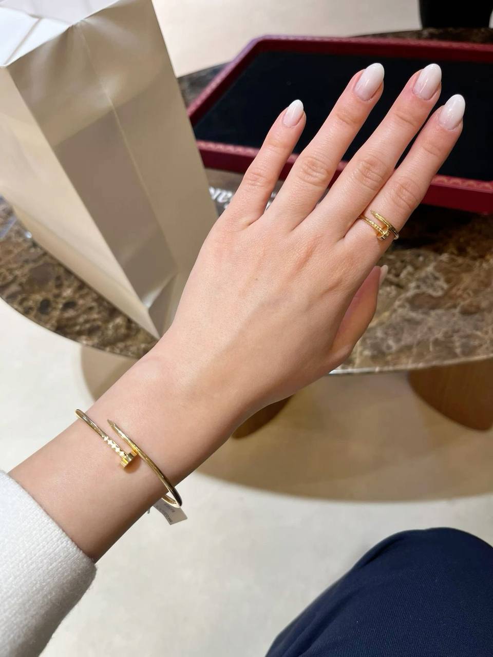 Cartier Set
Nail bangle 
Nail Ring 💍 (6,7,8,9)

Non tarnished 💐
55 dhs🪙🖤 normal box 📦

Zain48
♥️♥️♥️