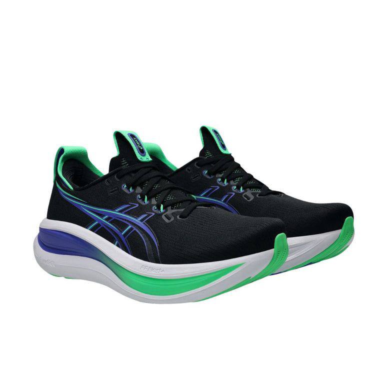 ASICS GEL-NIMBUS 28 black/blue/and green. 
40-45 AVAILABLE 
220 dhs✅

Zain242
♥️♥️♥️