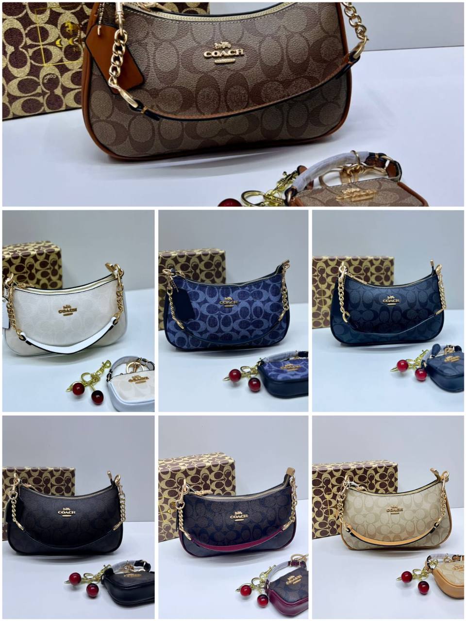 Coach
110 dhs✅
with box
🎁🎁🎁
size 25×7×15cm
with small bag and cherry

Zain42
♥️♥️♥️