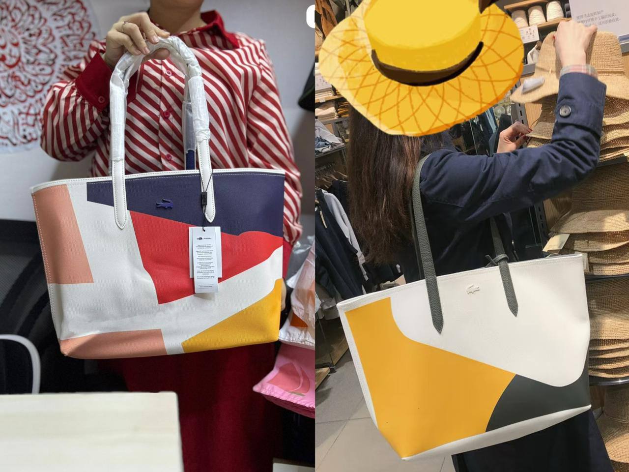 🌟 LACOSTE 🐊 2 in 1
✌🏻Double-sided usable bag
1⃣️First quality 
Size: 47 * 29 cm
85 dhs✅

Zain115
♥️♥️♥️