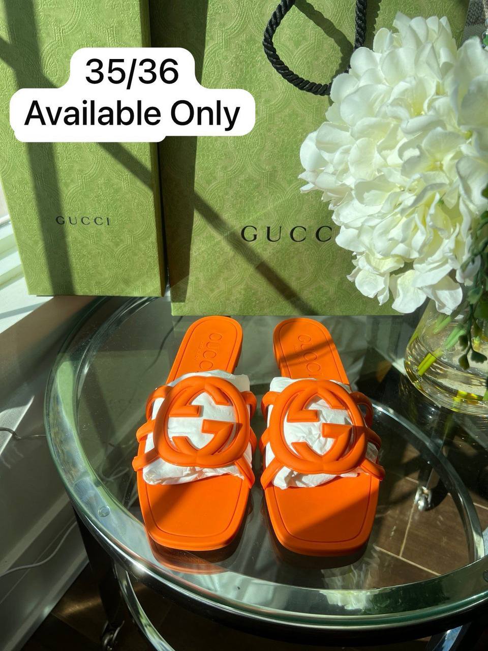 Gucci 
𝗥𝗨𝗕𝗕𝗘𝗥 𝗦𝗟𝗜𝗣𝗣𝗘𝗥𝗦
💯high quality
Size 36-37-38-39-40-41
80 dhs🇦🇪

Zain07
♥️♥️♥️