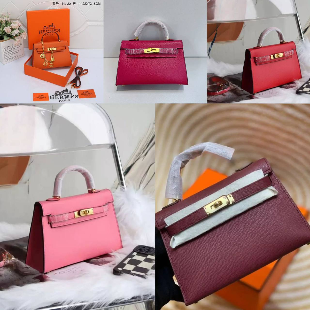 Hermes 

22cm 

90 dhs✅

with box 🎁🎁🎁

2belt with chain

Zain72
♥️♥️♥️