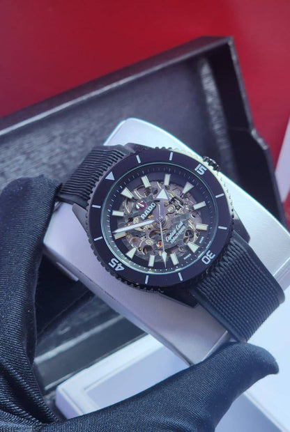 Rado Captain Cook Skeleton 
watch for men good quality automatic 
270 dhs🪙

Zain59
♥️♥️♥️