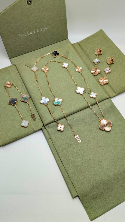 VCA Set
*Master Quality* 
*Necklace, Earrings & Bracelet*
380 dhs✅ with Good Box 🎁 
470 dhs✅ with Master Box 🎁

Zain210
♥️♥️♥️