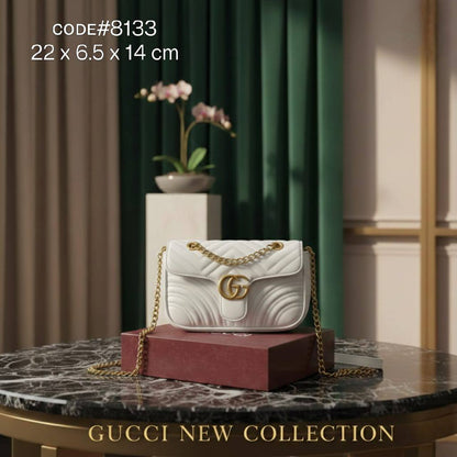 GUCCI  ɢɢ ᴍᴀʀᴍᴏɴᴛ
ғʟᴀᴘ ʟᴏᴄᴋ ʙᴏᴛᴛᴏɴ ʙᴀɢ
ᴍᴀᴛᴇʟᴀssᴇ́ ᴄʜᴇᴠʀᴏɴ ʟᴇᴀᴛʜᴇʀ
ɢᴏʟᴅ ᴄʜᴀɪɴ ʙᴇʟᴛ sᴛʀᴀᴘ
sɪᴢᴇ : 22 cm
ᴡɪᴛʜ BOX
🎁🎁🎁

75 dhs✅

Zain31
♥️♥️♥️