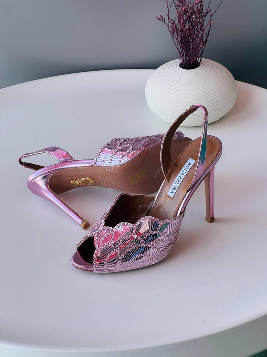 Aquzzura 
Size 36_41
Heel 10.5 cm
Super high quality* 
600 dhs🪙🌨️

Zain176
♥️♥️♥️