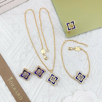 RC set* 💐
Necklace 
Earrings 
Bracelet 
Ring 💍 
Master quality ✨

150 dhs🪙🌨️
normal box 📦

Zain48
♥️♥️♥️