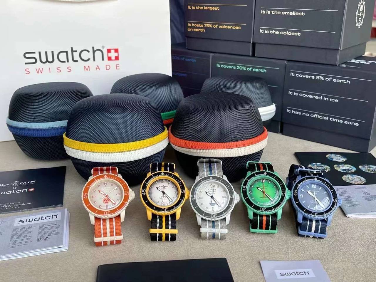 BLANCPAIN Swatch good quality with same orginal box and paper bag 

90 DHS🇦🇪🇦🇪
Zain59
♥️♥️♥️