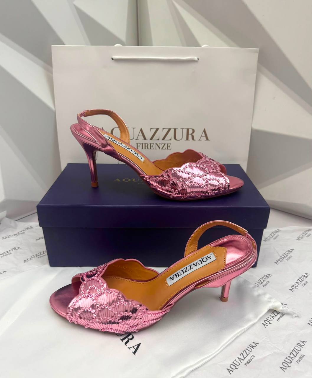 AQUAZZURA 
MASTER QUALITY 😍
SIZE 36-41  
260 dhs🇦🇪🇦🇪

Zain88
♥️♥️♥️