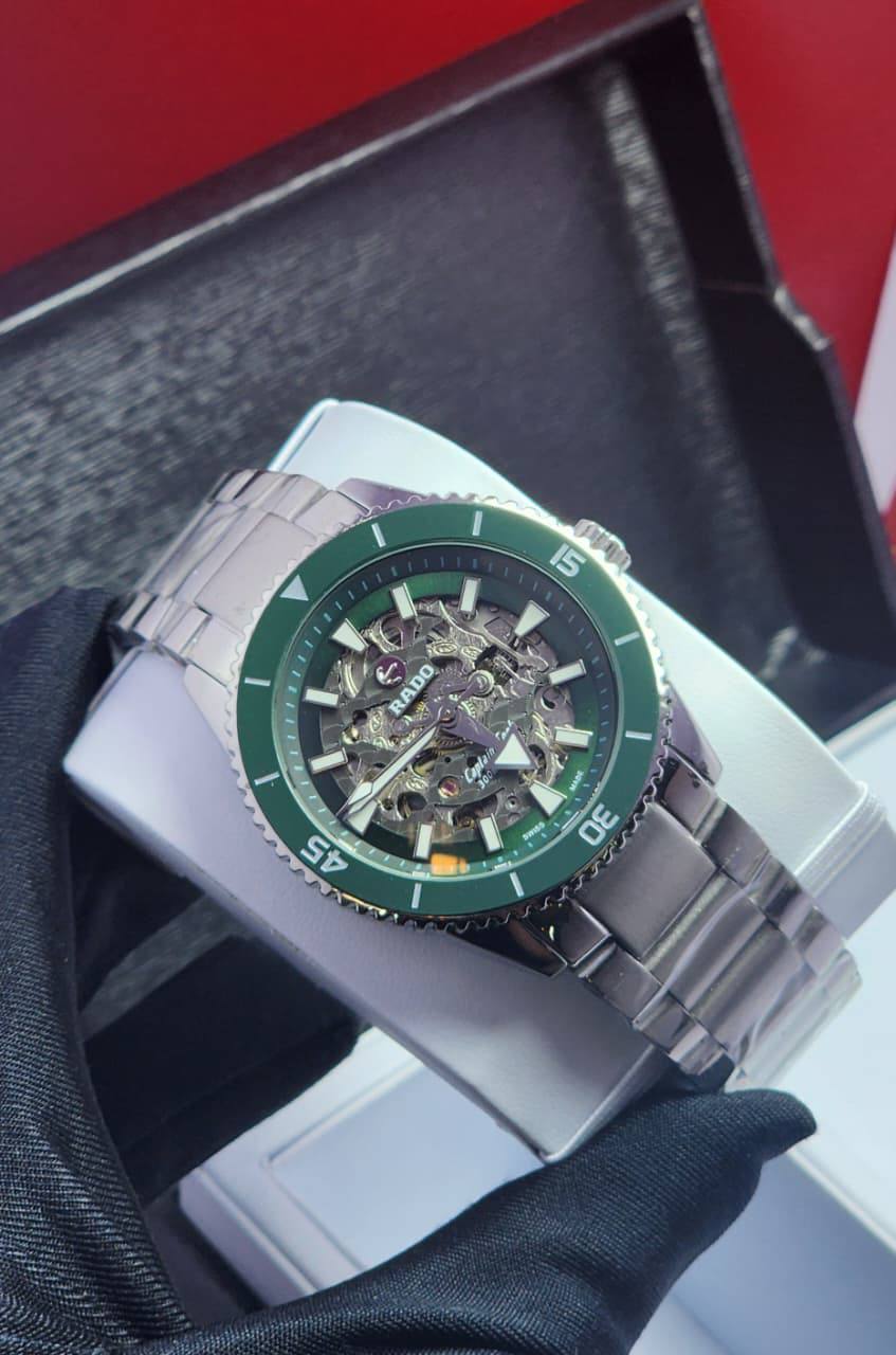 Rado Captain Cook Skeleton 
watch for men good quality automatic 
300 dhs🪙

Zain59
♥️♥️♥️