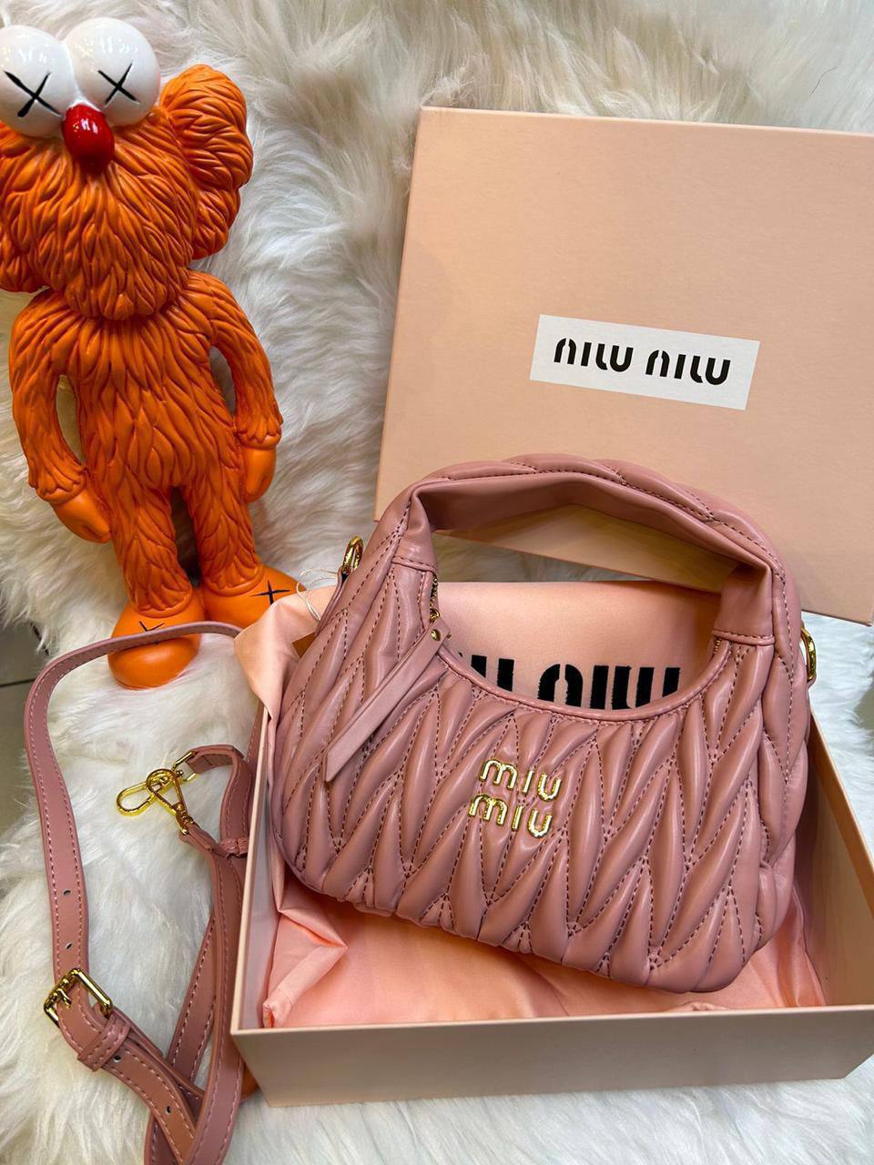 miumiu model, 
good quality, 

comes with box,  
🎁🎁🎁

size...23 * 11 cm 
95 dhs❣️

Zain12
♥️♥️♥️