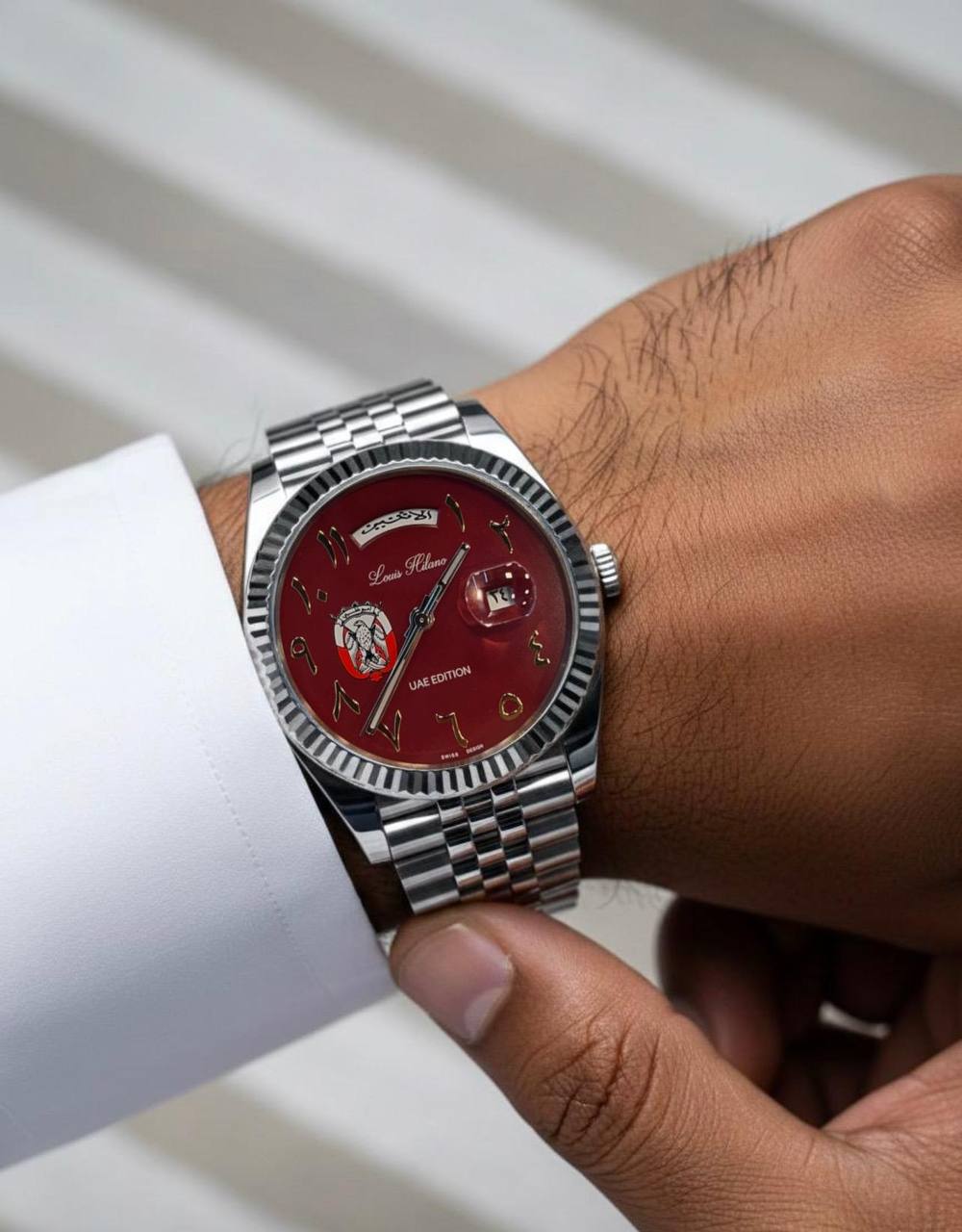 Louis Hilano watch for men 
( UAE SPECIAL EDITION) 
260 dhs🪙🌨️

Zain59
♥️♥️♥️