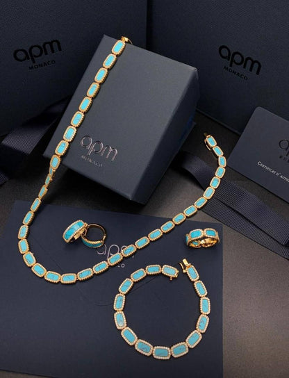 APM SET 💫✨
Master Quality
Monaco
NECKLACE
BRACELET
EARRING
RING
With BOX AND PAPER BAG 
410 dhs💓🎁🛍️

Zain89
♥️♥️♥️