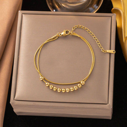 New arrival stainless steel with 18k gold plated Non tarnish  bracelet 
20 dhs🪙🖤 

Zain243
♥️♥️♥️