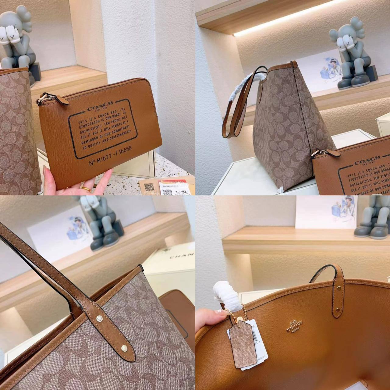 💞 Coach 2 in 1  2️⃣-sided
1️⃣ First quality＋🎁

Big Size : 45 * 30 cm

90 dhs✅

with box 🎁

Zain115
♥️♥️♥️