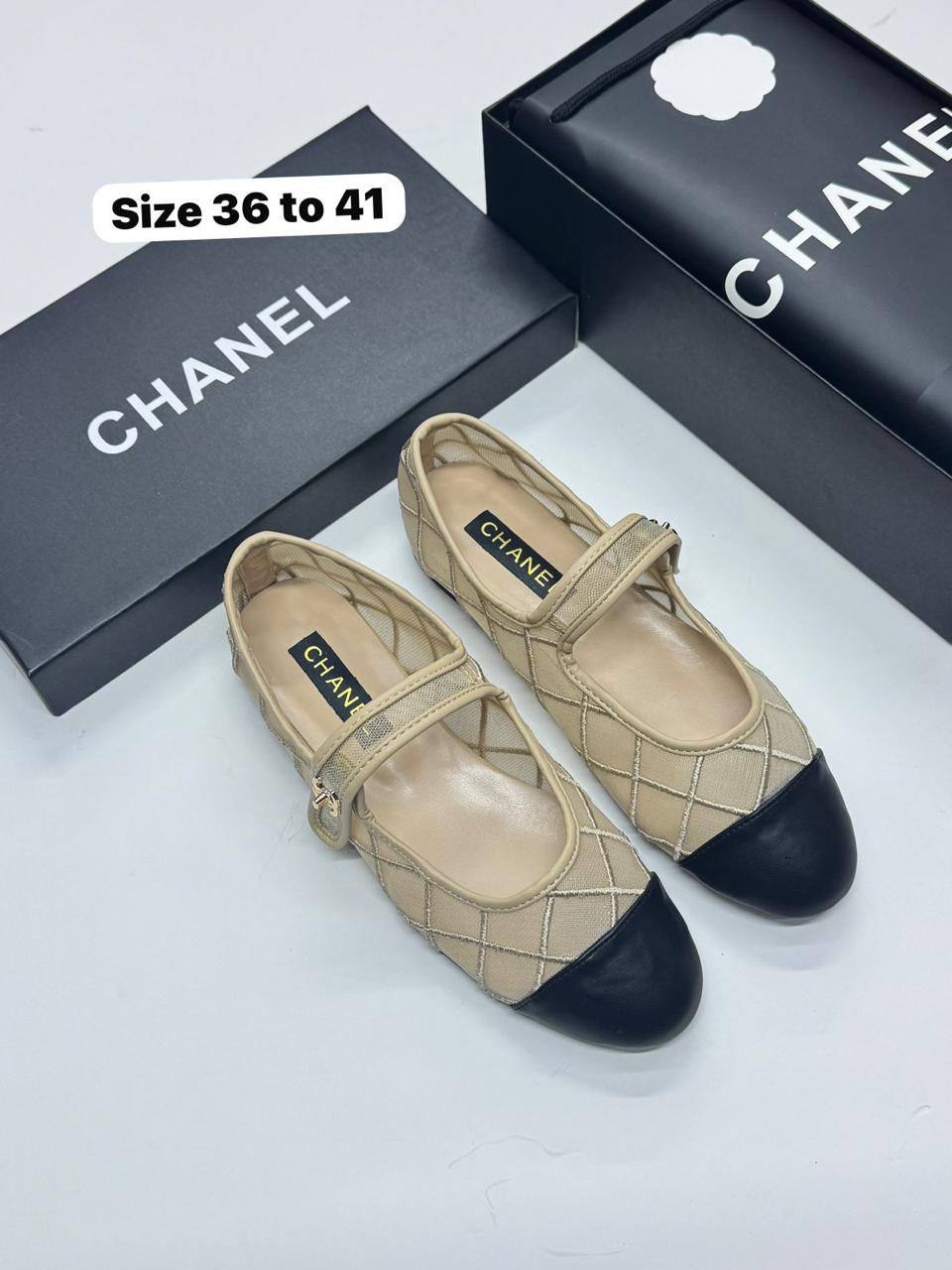 𝗖𝗛𝗔𝗡𝗘𝗟 𝗕𝗔𝗟𝗟𝗘𝗥𝗜𝗡𝗔 𝗦𝗛𝗢𝗘𝗦
💯high quality
Size 36-37-38-39-40-41
105 dhs🪙🌨️

Zain86
♥️♥️♥️