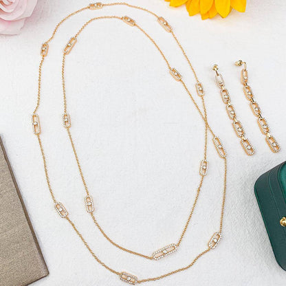 MESSIKA SET  
MASTER✨💫
LONG NECKLACE & EARRINGS
WITH BOX AND PAPER BAG🎁🛍️
220 DHS✅

Zain89
♥️♥️♥️