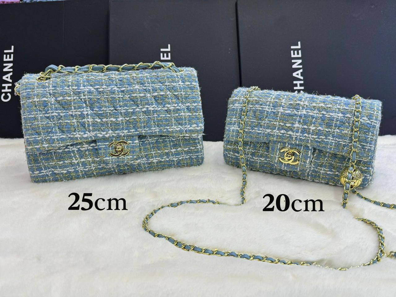 CHANEL MATELASSE ᴅᴏᴜʙʟᴇ ғʟᴀᴘ
    ғᴀʙᴜʟᴏᴜs ɢᴏʟᴅ ʜᴀʀᴅᴡᴀʀᴇ
ᴡɪᴛʜʙᴏx🎁
ϙᴜᴀʟɪᴛʏ:ᴄᴀɴᴠᴀs
sɪᴢᴇ:ᴄʜᴇᴄᴋ!!
      25ᴄᴍ 110 dhs✅
      20ᴄᴍ 100 dhs✅

Zain56
♥️♥️♥️