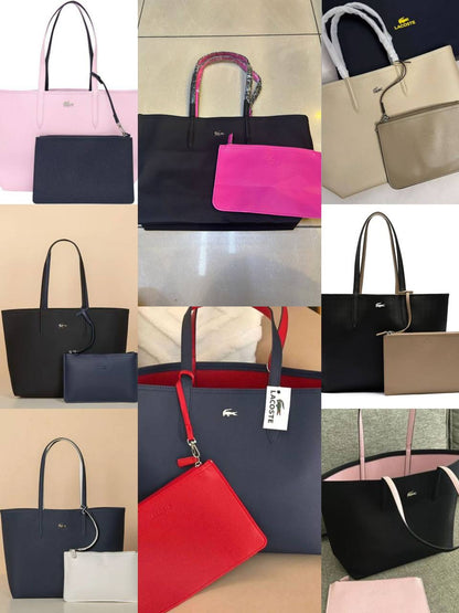 Lacoste
New crocodile double bread, good quality, 

size 46 *30 cm 
70 dhs🪙🖤

Zain12
♥️♥️♥️