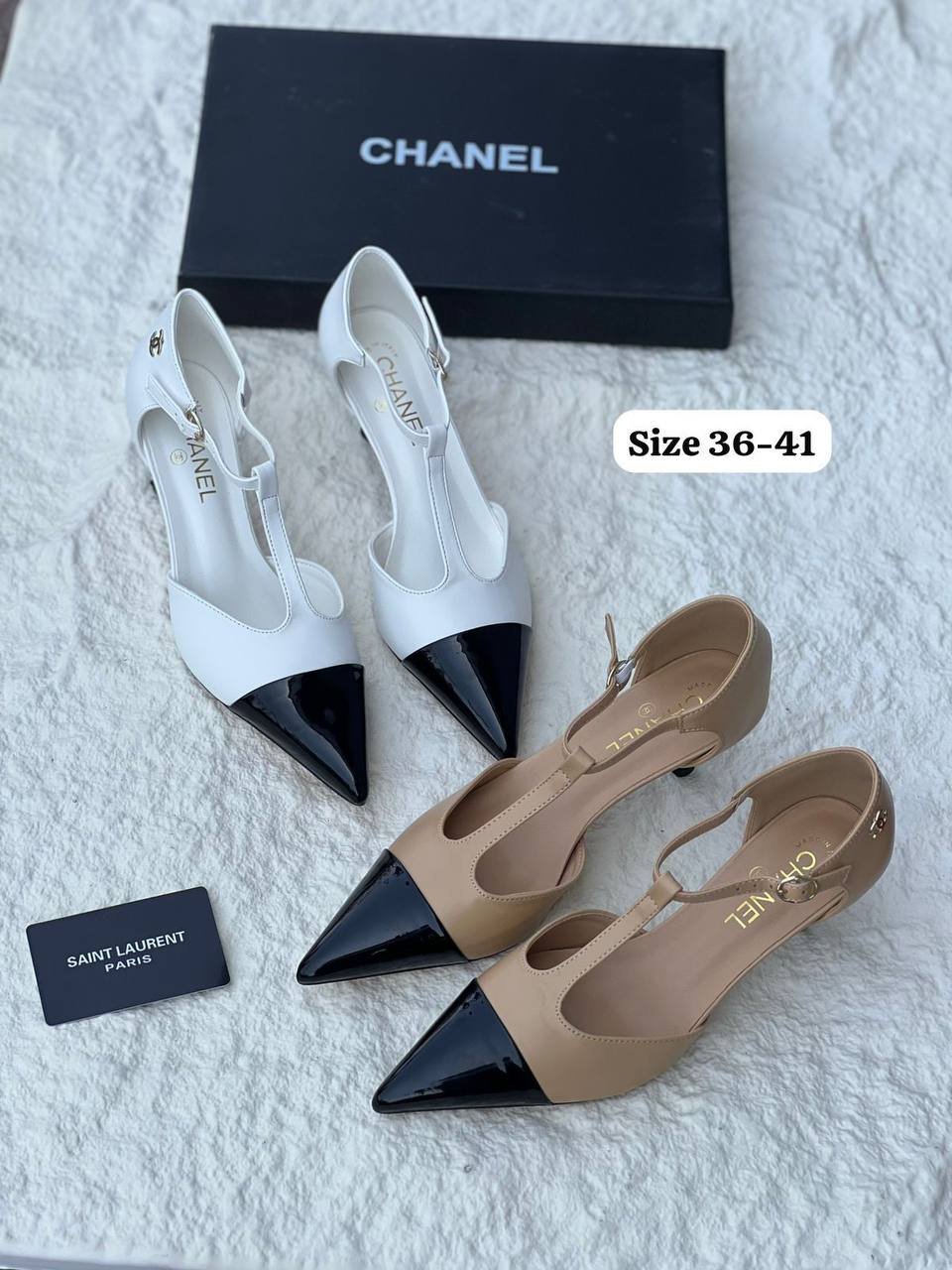 Chanel
𝐇𝐢𝐠𝐡 𝐪𝐮𝐚𝐥𝐢𝐭𝐲💯 
𝐒𝐢𝐳𝐞 𝟑𝟔-𝟑𝟕-𝟑𝟖-𝟑𝟗-𝟒𝟎-𝟒𝟏 
110 dhs✅

Zain86
♥️♥️♥️