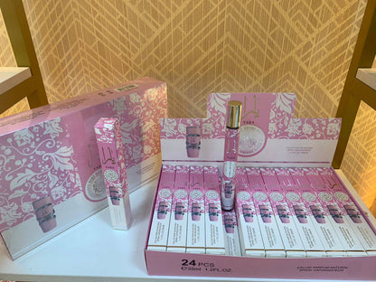 Perfume Boxes
95 dhs✅
box 24pcs 
35ml each bottle.

Zain211
♥️♥️♥️