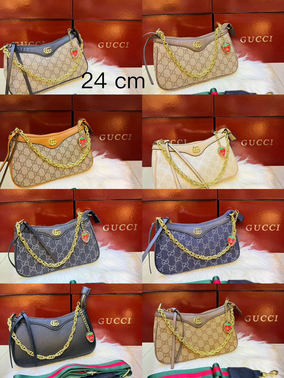 Gucci 
good quality, comes with box, 
size...24 * 13  cm 
95 dhs✅

Zain12
♥️♥️♥️