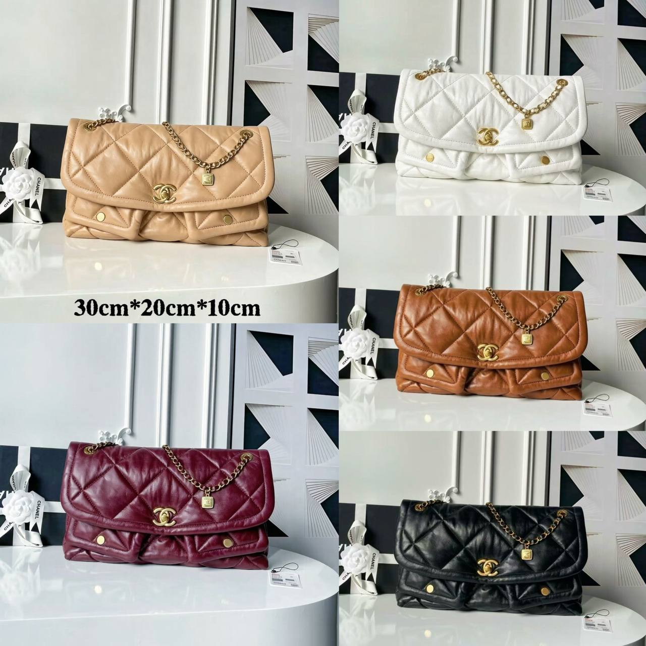 Chanel
30*20*10 cm
120 dhs🌺

Zain17
♥️♥️♥️