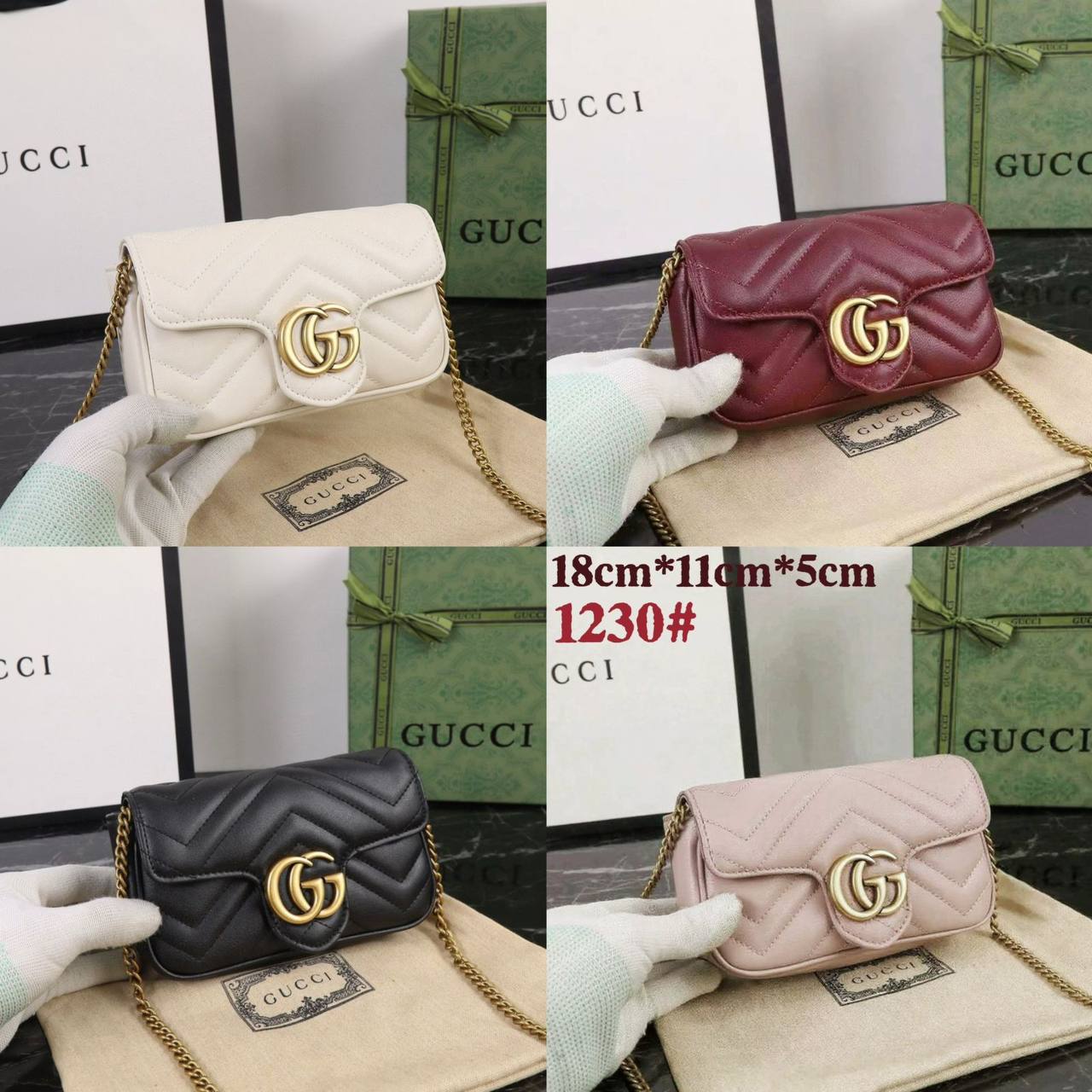 GUCCI MARMONT MINI SIZE 
GOOD QUALITY 

WITH BOX 
🎁🎁🎁

90 dhs🪙🖤

Zain39
♥️♥️♥️