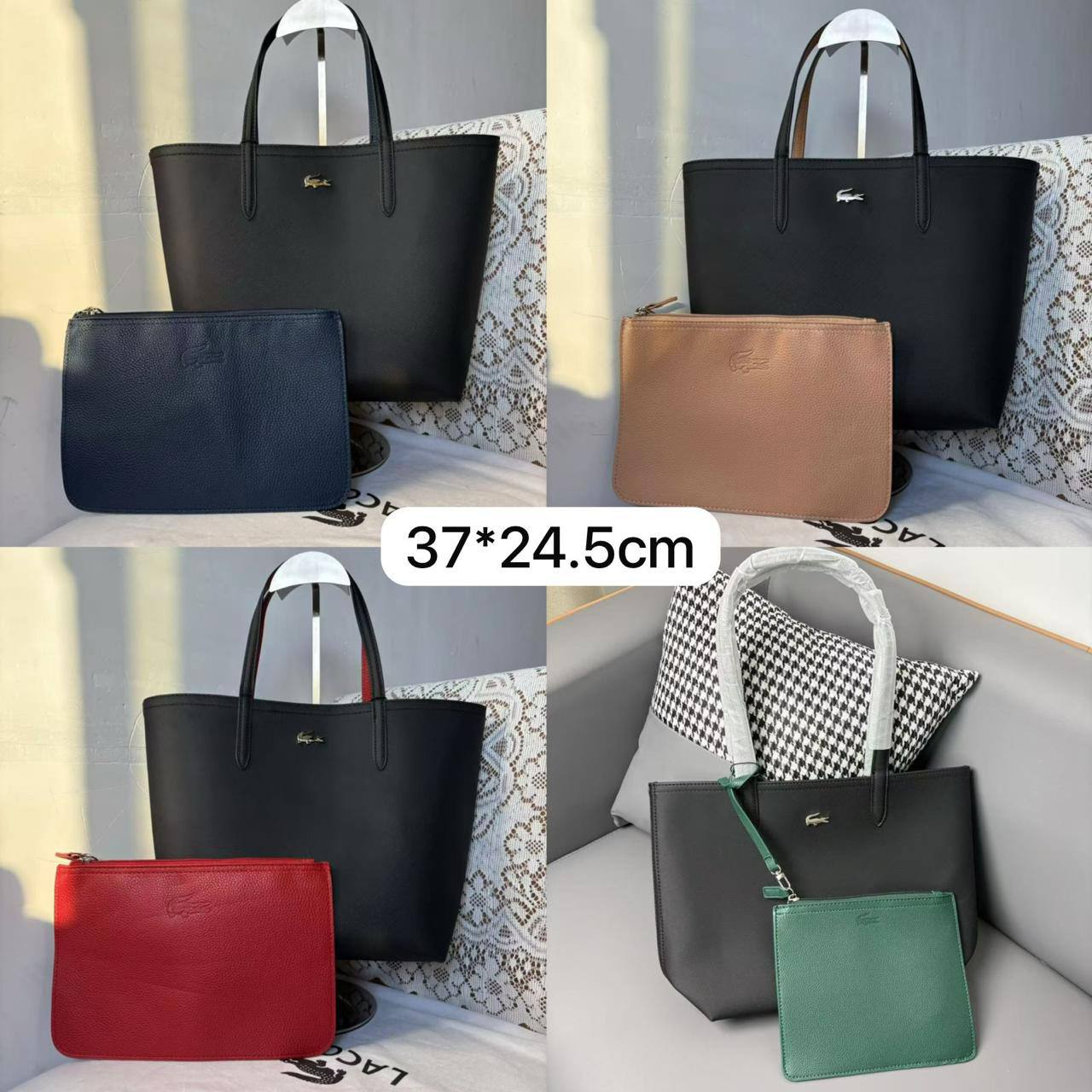 🐊 LACOSTE 2 Face
1⃣️First quality 
Medium Size: 37 * 24.5 cm
75 dhs✅

Zain115
♥️♥️